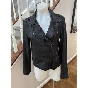 Georgie Women's Faux Suede/Leather Cropped Moto Jacket M